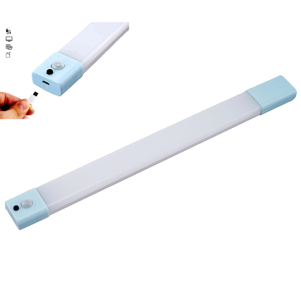 Luminária Led Barra Usb Recarregável Imã Para Fixação Armários Cozinha Sensor Presença 9W 12w 18W