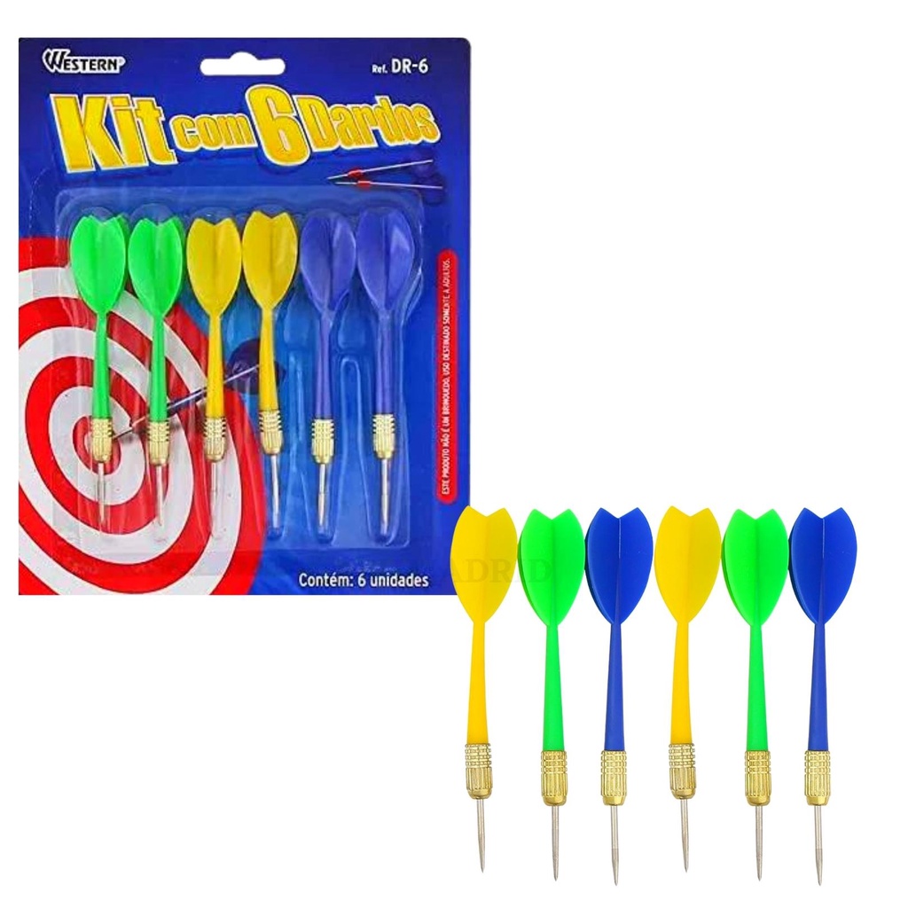 Kit Com 6 Dardos Pontal Metal Avulsos