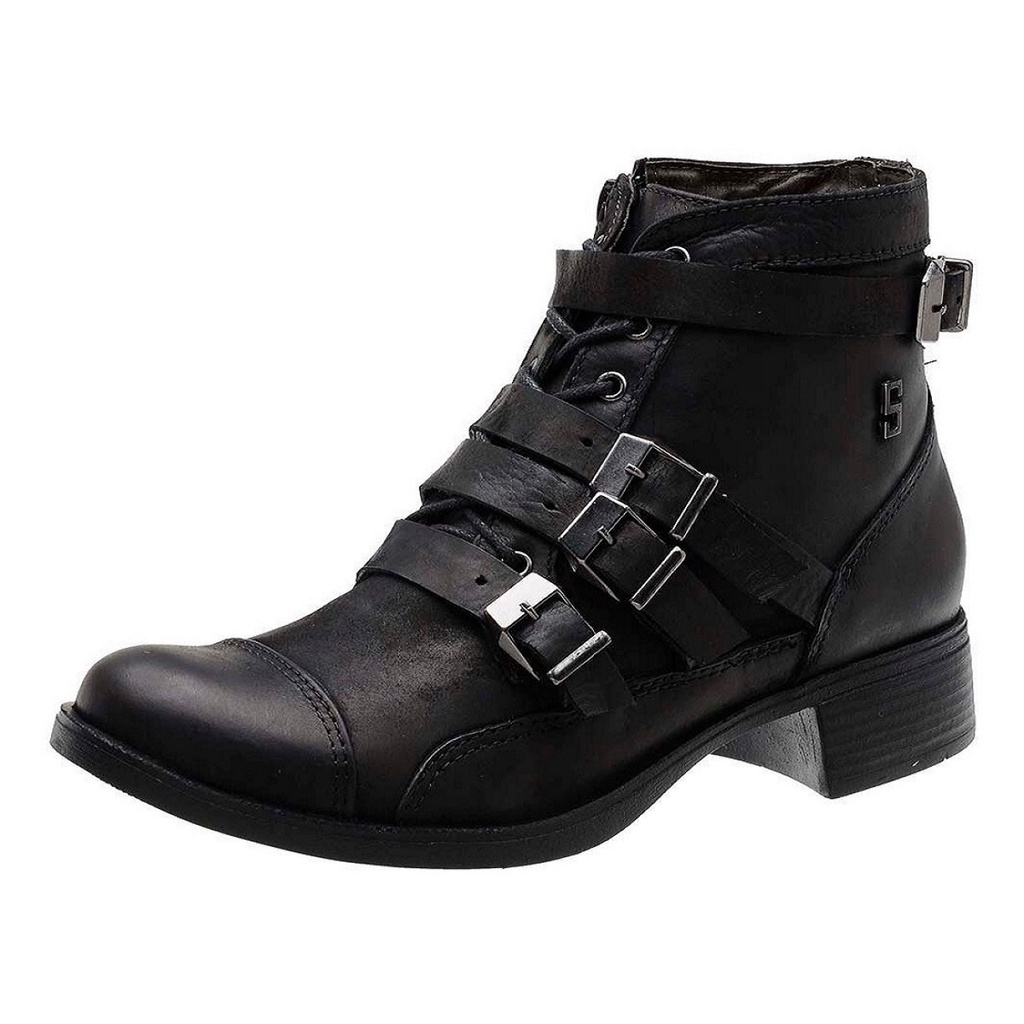 Botas Coturno Feminino Silva&Silva Bellis Couro Estilo Moderna