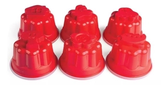 6 Potes moldes para Gelatina Pudim Flans Individuais 150ml Plasútil