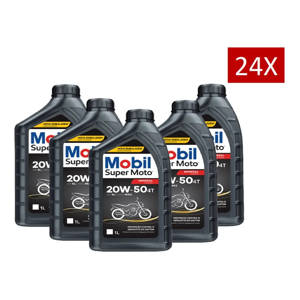 Oleo Para Moto Mobil Super Moto 20w50 Mineral 4t 24 Litros em Oferta na Shopee