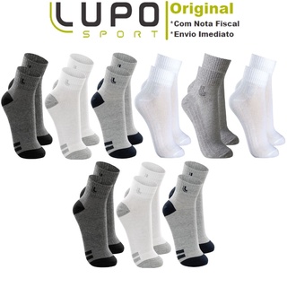 Kit Com 9 Pares De Meia Alta Modelo Algodão Cano Médio Original Lupo Esportiva Unissex