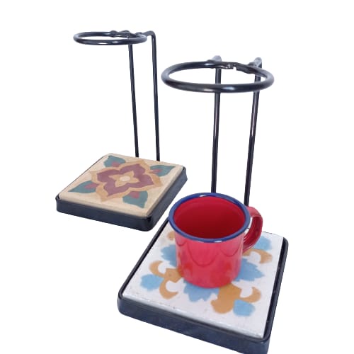 Mini mancebo  Ferro e ladrilho suporte individual dose única Café Suporte Coador decoração retrô cozinha copa melhor preço