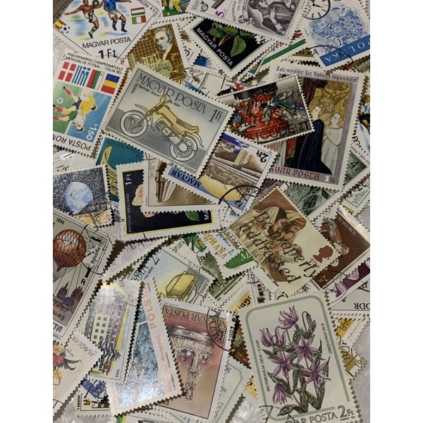 Selos postais comemorativos do mundo sem repetir