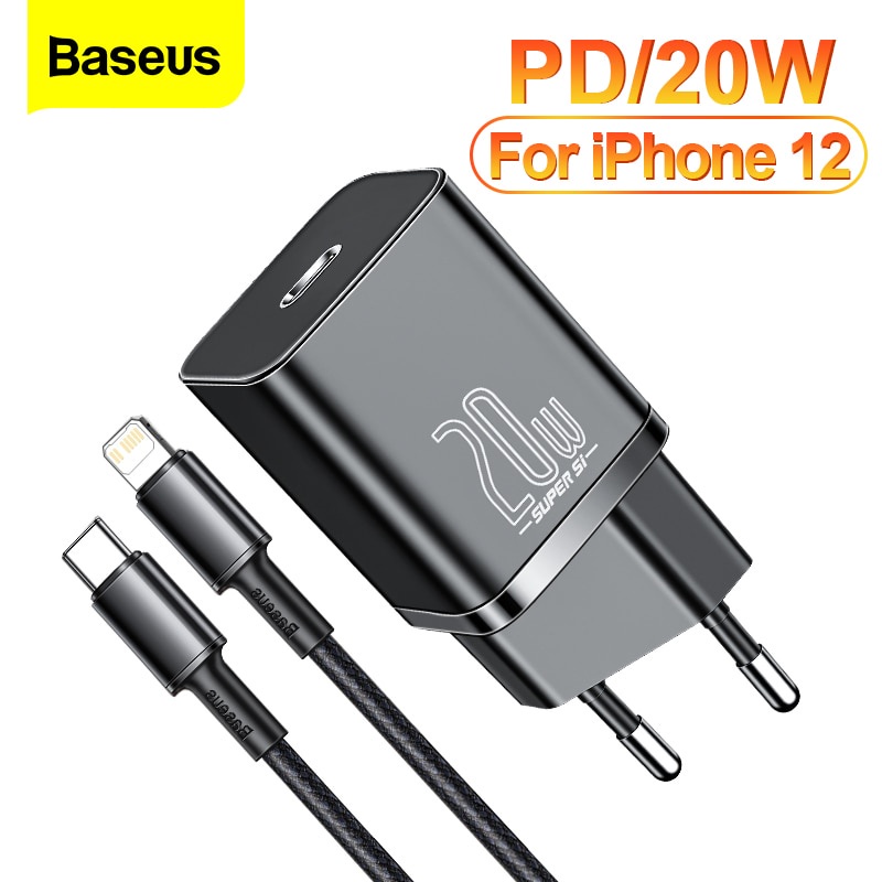 Baseus 20w fast charging pd super si usb c charger portable for iphone