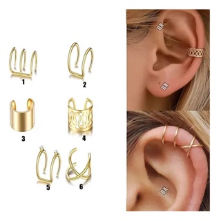 Kit 6 Brincos Feminino Pressão Piercings Orelha Banhado Ouro