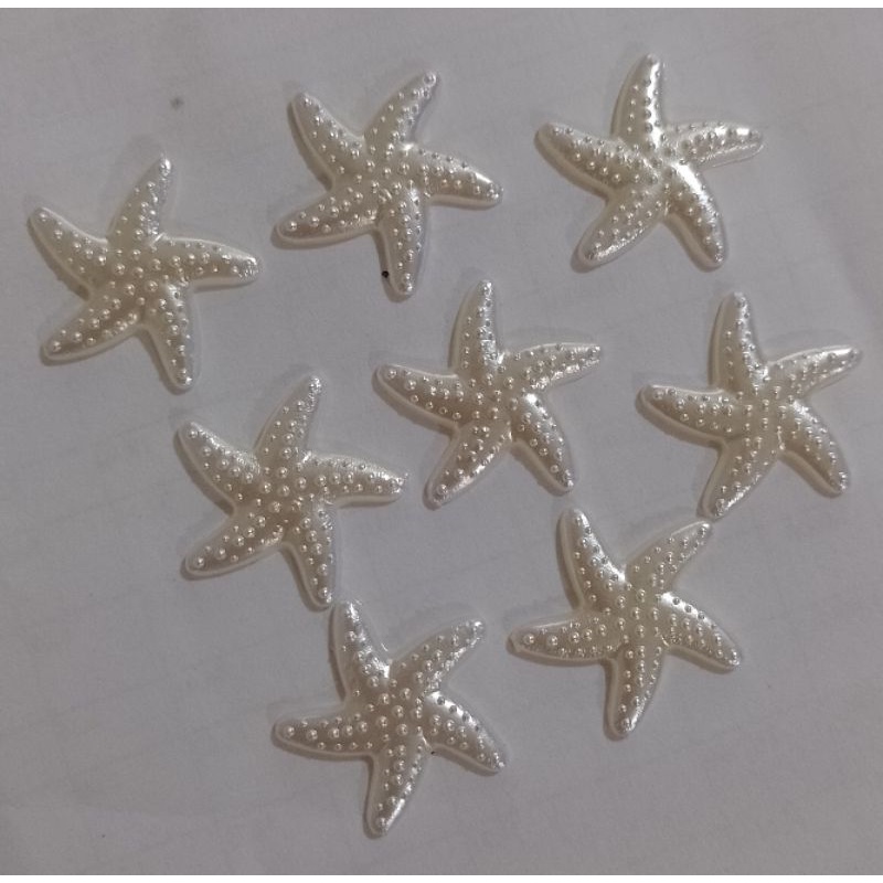 Aplique Estrela do Mar Perolada/Branca/Colorida em ABS - 25/50/100 Peças em Oferta na Shopee