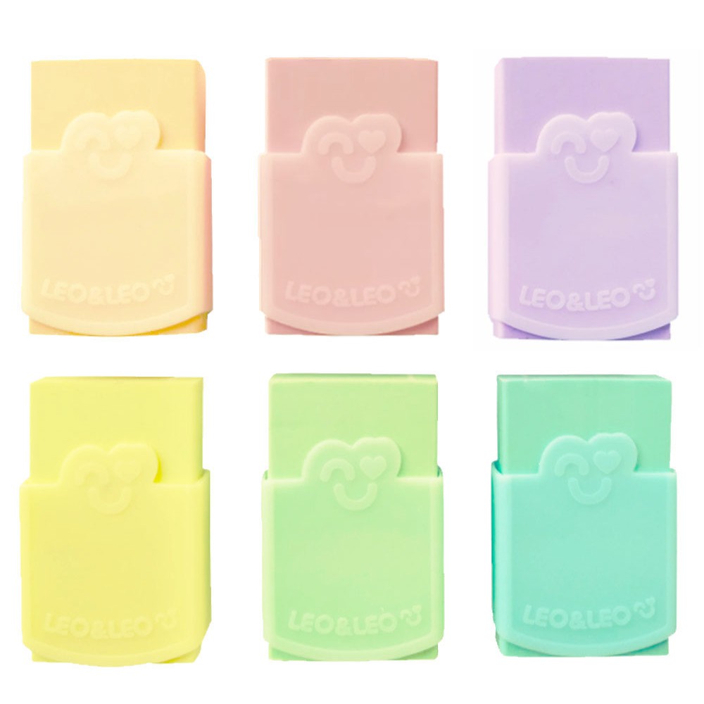 Kit 2 Borrachas Colors Pastel - 2 unidades - Borracha Candy - Borracha Escolar - Kawaii - Papelaria fofa - Papelaria fina