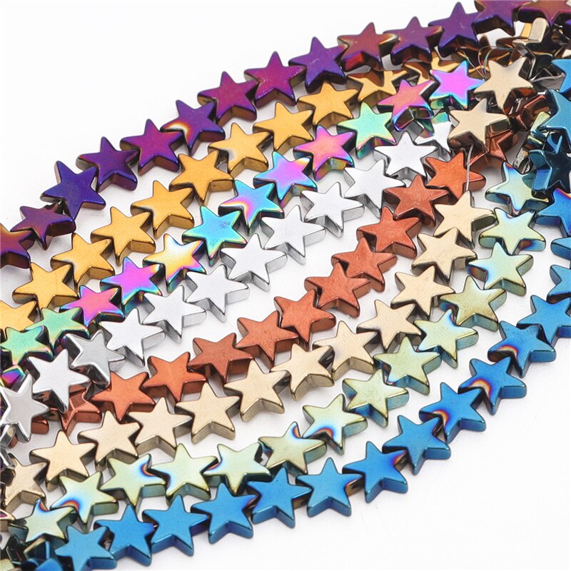 4/6/8mm Estrela Hematita Miçangas De Pedra Natural Folgada Para Joias Fazendo Pulseiras Diy