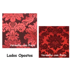 Tecido Jacquard Vermelho Com Preto - 1,0m Comp X 2,80m Larg