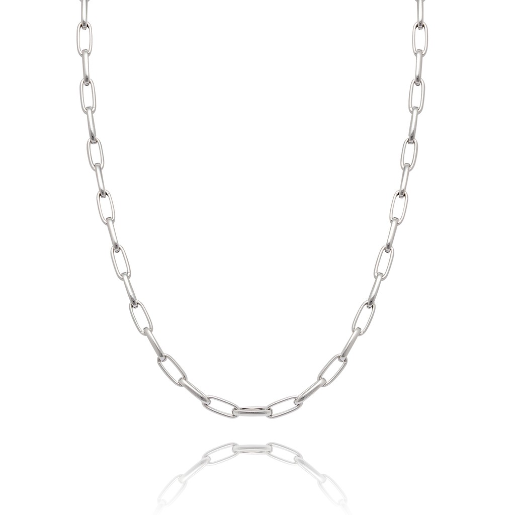 Corrente Aço Inox Cartier Elo Oval Longo 60CM 5MM Unissex