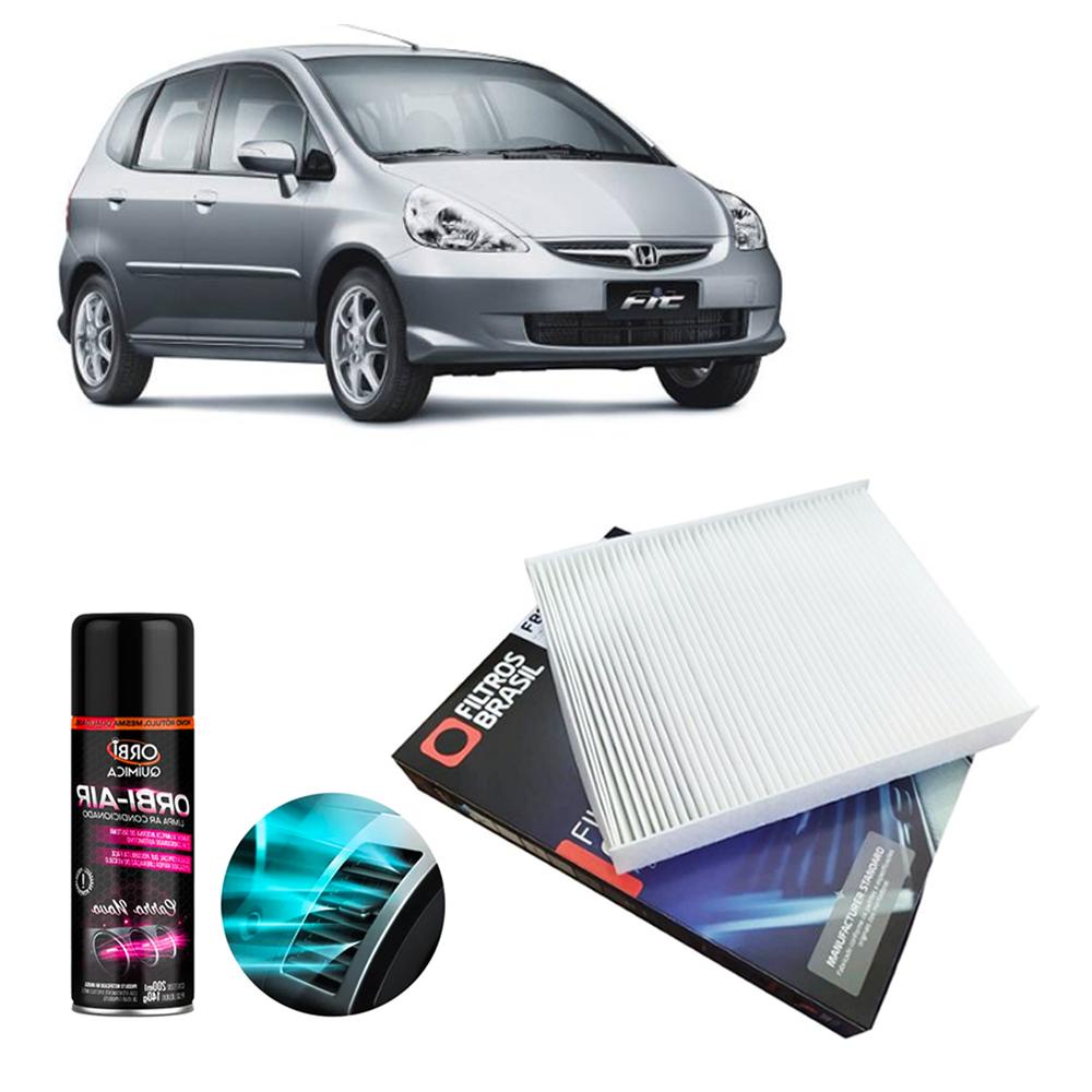 Filtro Cabine Ar Condicionado + Higienizador Honda Fit