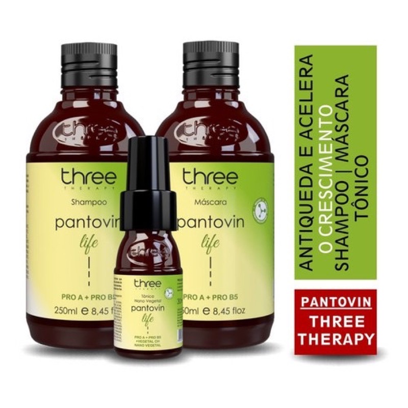 Pantovin Life Kit Crescimento Capilar 250ml Shampoo, Mascara e Tonico 30 ml