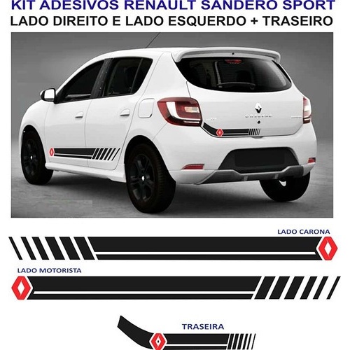Adesivo Renault Sandero Faixa Laterais Traseira Vibe Stepway em Oferta na Shopee