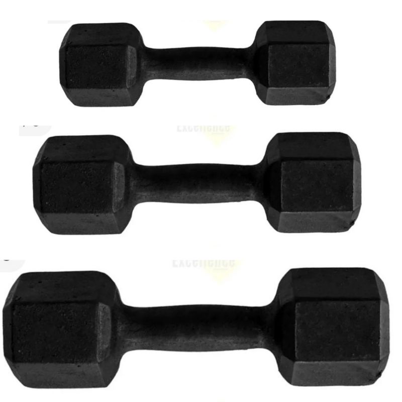 Halteres kit 1kg, 3kg e 5kg sextavados pintados peso musculação Academia halter