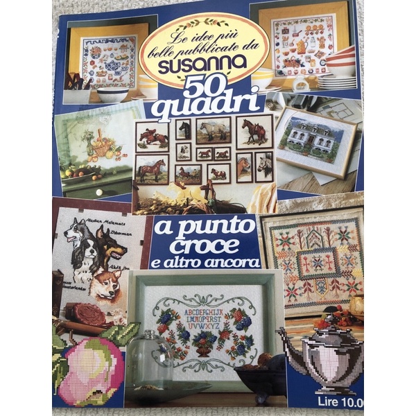 Livro com gráficos para bordado Ponto Cruz, importado itália - Susanna - 50 quadros em ponto cruz
