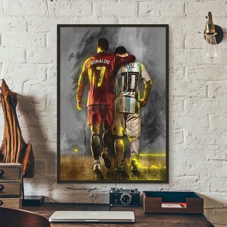 Quadro neymar messi cristiano ronaldo futebol decoracao