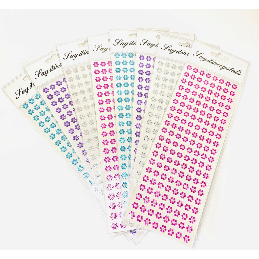 Cartela Adesivos para Pets (cães, gatos) - Flores, Corações, Gotas, Meia Pérola, Lacinhos