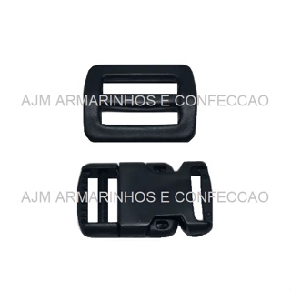 KIT (5 REGULADOR + 5 FECHO ENGATE RÁPIDO)  de 20mm PLÁSTICO PRETO em Oferta na Shopee