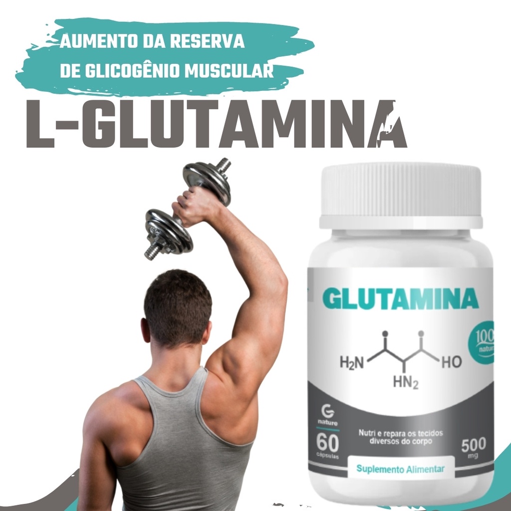 L-Glutamina 60 cápsulas 500mg GENATURE Original