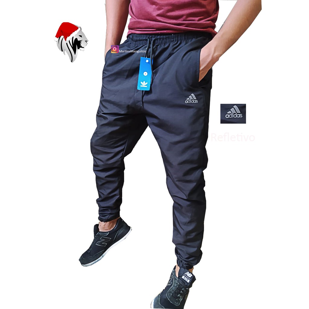 calça tactel adidas com elastico na barra