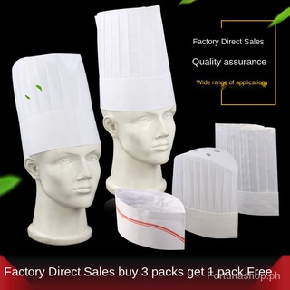 Chapéu De Chef De Cozinha Unissex Descartável Não Tecido/Fibra De Papel/Cano Médio/Alta/icA8