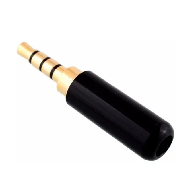 Plug P2 4 Polos - 4 Vias - Audio Video - Fone + Microfone