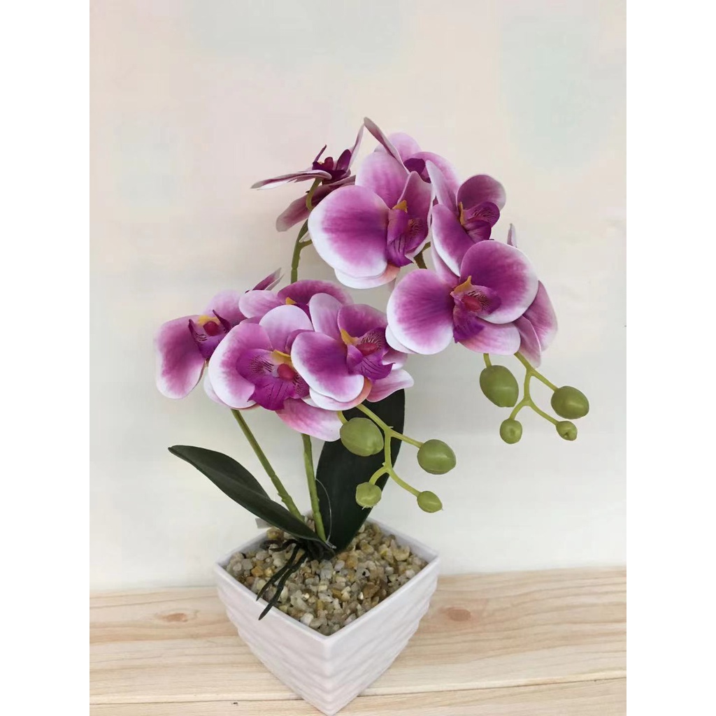 orquídea artificiais com vaso plastico 32cm | Shopee Brasil