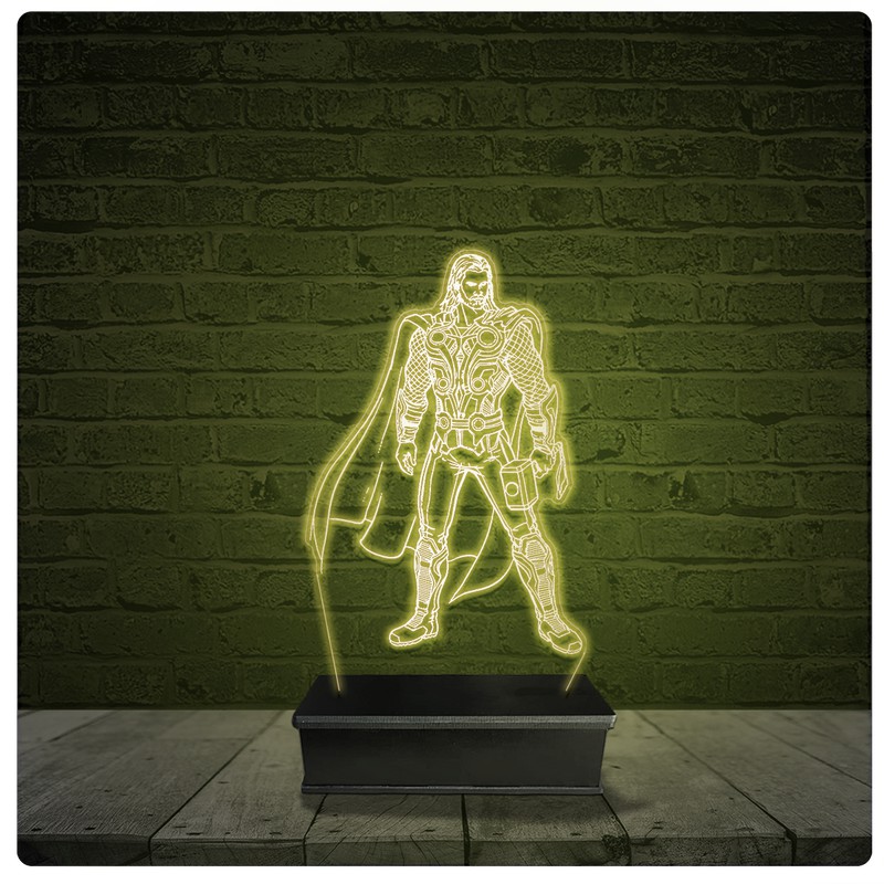 Led Luminária Acrílico Abajur - Thor Vingadores Marvel 10