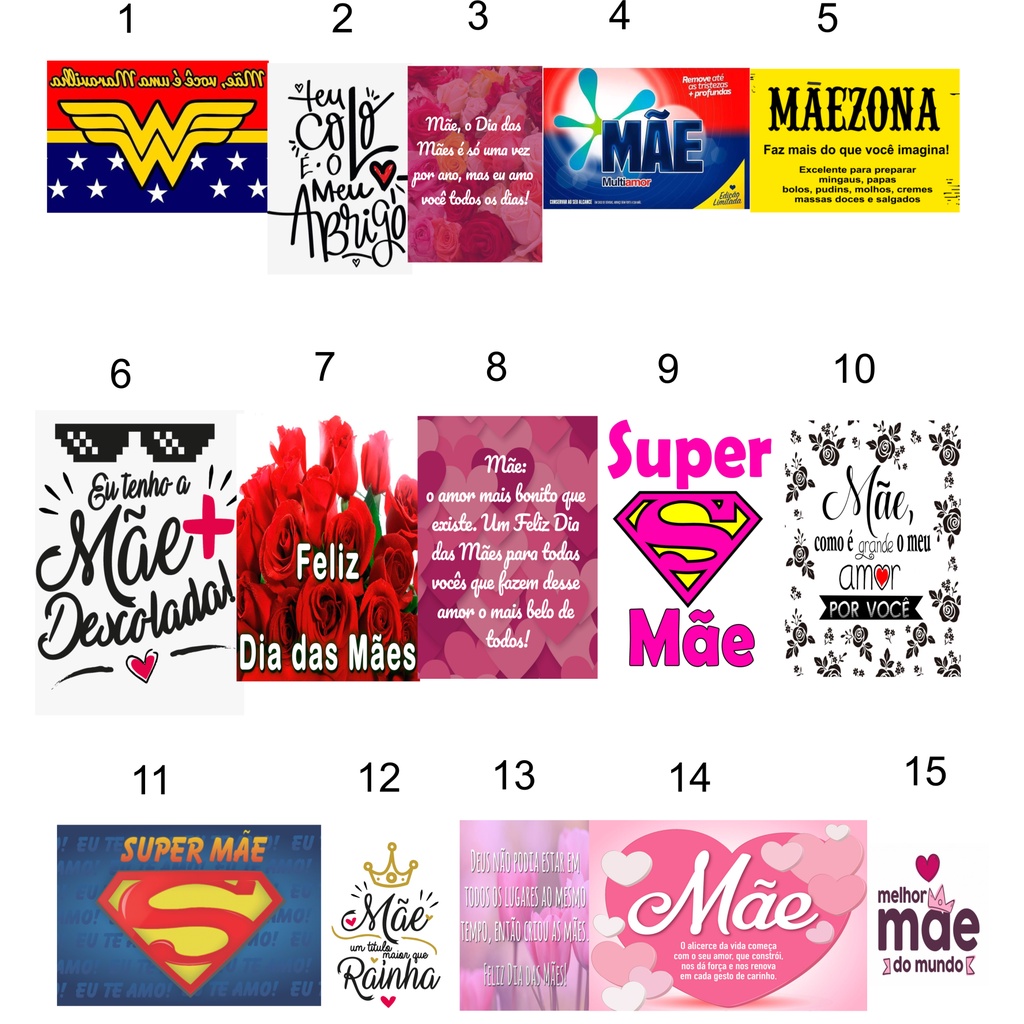 Kit 60 Estampa Impressa Prontas Sublimação Dia Das Mães Camiseta Caneca Chinelo