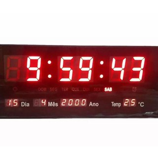 Relogio de Parede Led Digital 46cm Lelong Modelo Le-2111