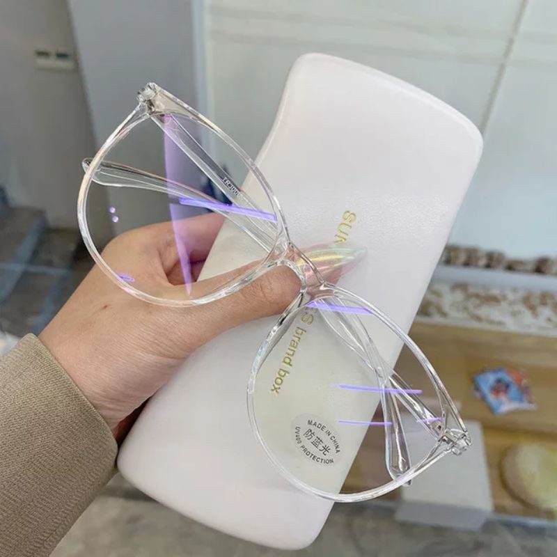 óculos feminino transparente anti luz azul sem grau