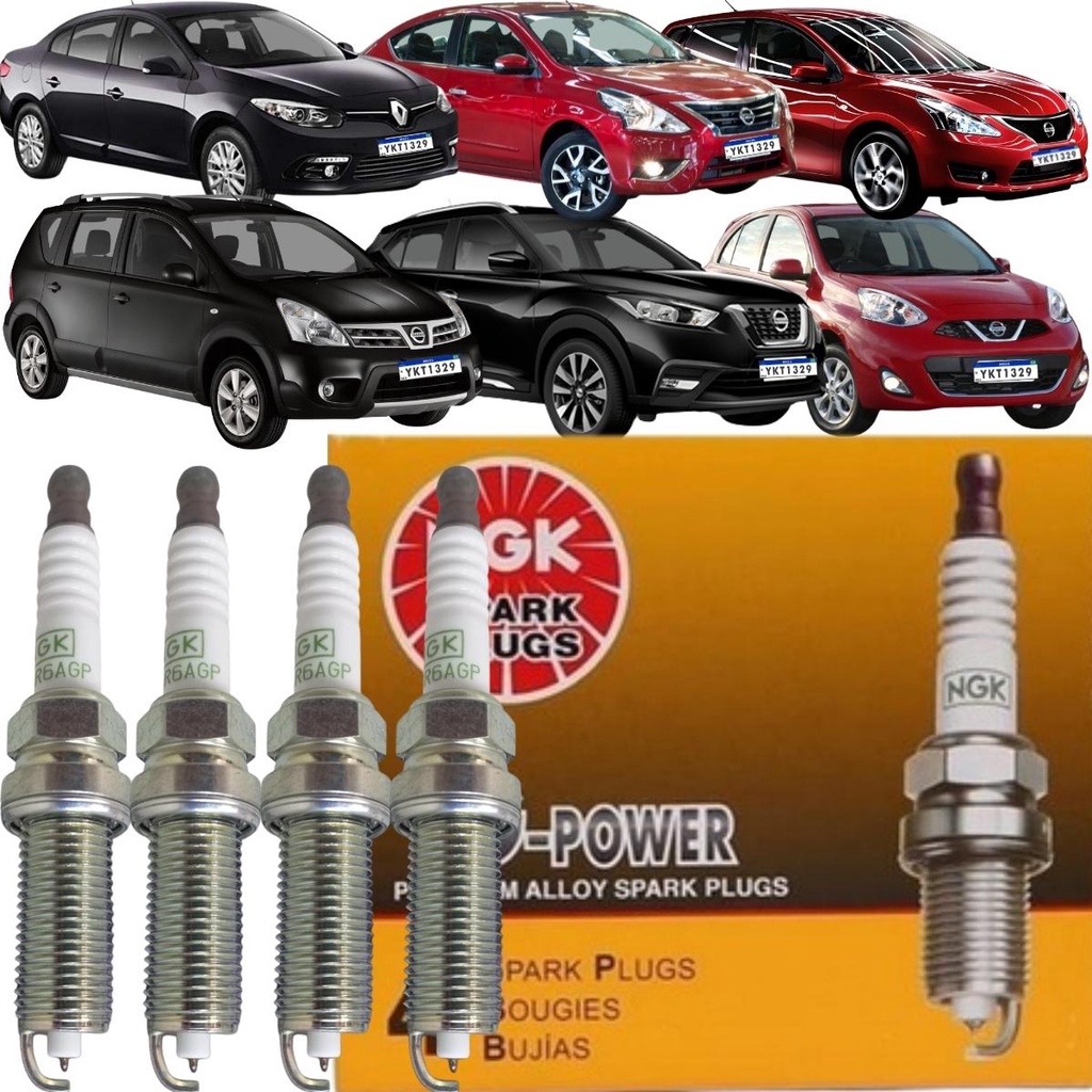 Jogo de Vela Original NGK Grand Livina 1.8 16V 2010 2011 2012 2013 2014 Kicks 1.6 March 1.0 1.6 Sentra 2.0 2007 2008 2009 Tiida 2015 2016 2017 2018 2019 Versa X-Trail Fluence - Spare Parts and Accessories for Vehicles