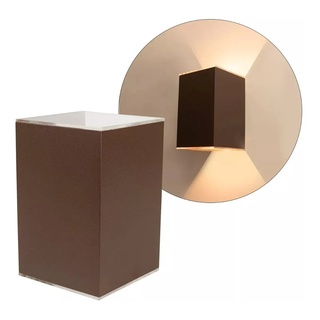 Arandela Parede Cubo Marrom Área Externa Quarto G9 Led Decoração Casa Loja