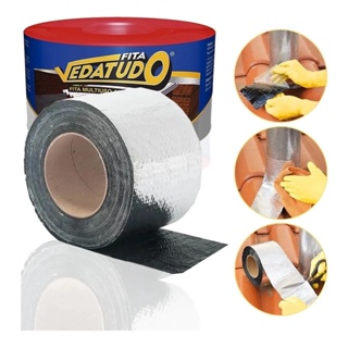 Fita Multiuso Manta Asfaltica Adesiva para Reparos Rufos/Calhas/Telhados Vedatudo Dryko com 1MT em Oferta na Shopee
