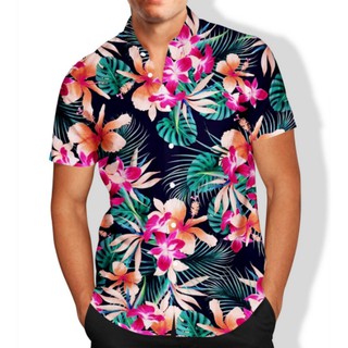 camisa florida masculina social