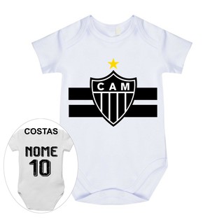 Body bebê Atlético Mineiro Personalizado com nome futebol
