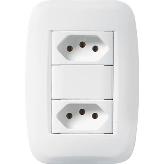 CONJUNTO TOMADA DUPLA 10A 250V PEZZI CLASSICA 50000