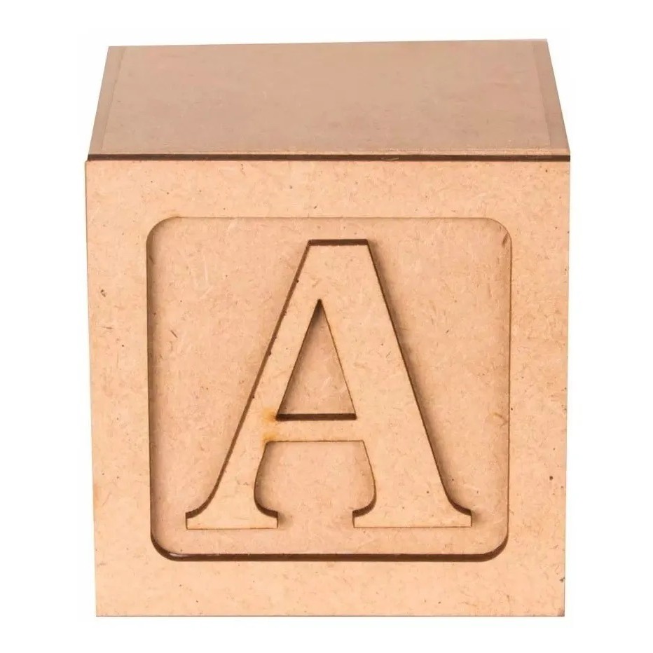 Kit 5 Cubo Mdf 8cm Com Letra Decoração Quarto Bebê Lindo Artesanato Valor Unitário 8x8cm