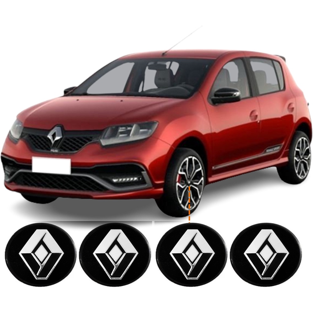 Kit 4 Calotinhas Tampa Roda Renault Logan Sandero Fluence