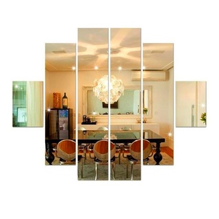 Espelho Decorativo Sala de Jantar Kit 6 Peças 70x95cm Reflete Imagem Perfeita!
