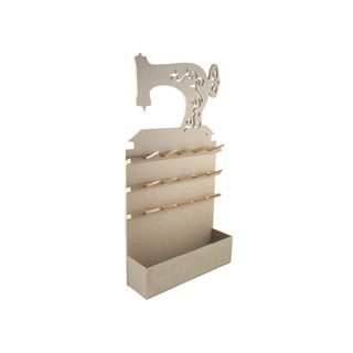 Porta Carretel Linha Máquina Costura De Parede Mdf Crú