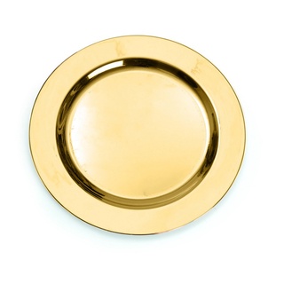6 Pratos Ouro Liso 26cm Decoração Festas