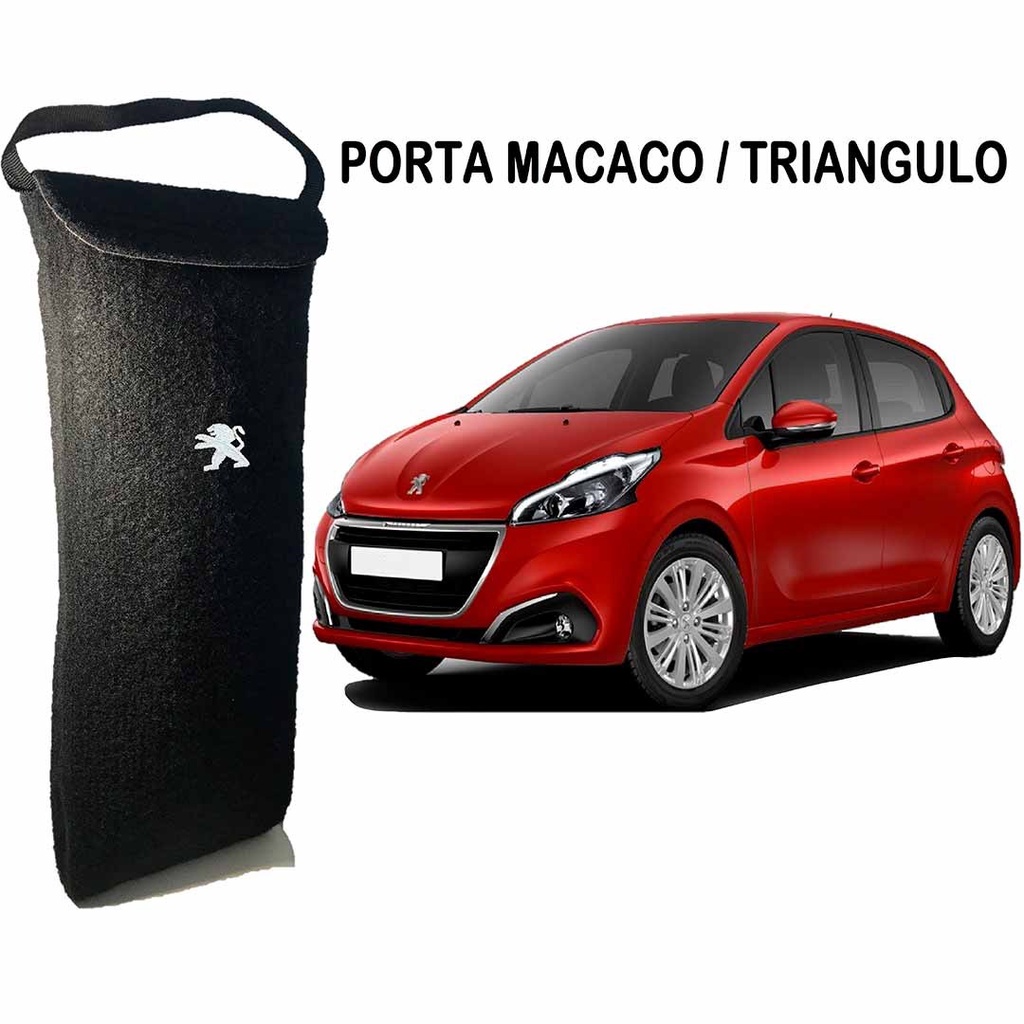 Bolsa Porta Macaco Triangulo Peugeot Ferramenta Automotivo Carro Acarpetdo Bordado Universal Preto