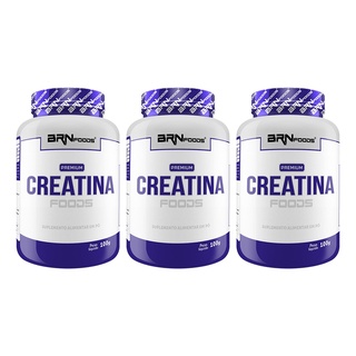 Kit 3x PREMIUM Creatina 100g - BRN Foods Kit para aumento de força e energia