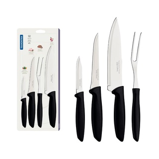 Jogo de Facas Tramontina Aço Inox 4 Pecas Facas Garfo Tramontina Plenus Preto em Oferta na Shopee