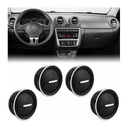 Kit Difusor Saída De Ar Tela Grade Painel Gol/ Voyage/ Parati/ Saveiro G4 G5 G6 (aro) Cromado 4 pcs