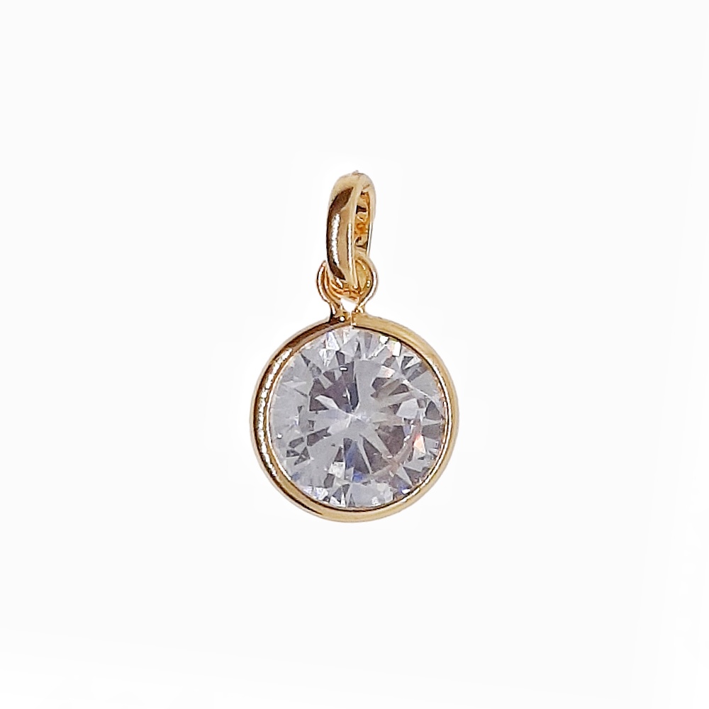 Pingente Ponto de Luz  Zircônia Cristal Grande Dourado Banahdo A ouro 18k em Oferta na Shopee