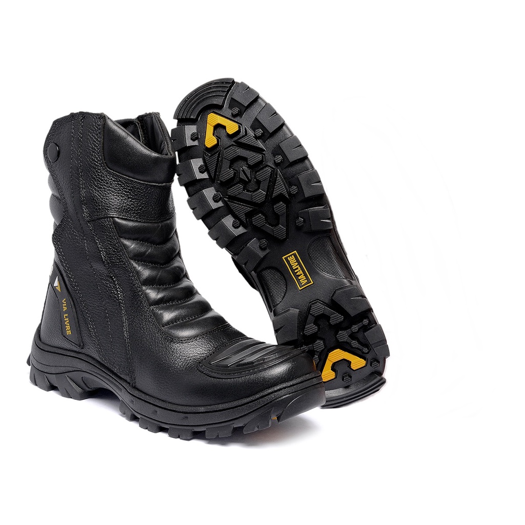 Bota Coturno Motoqueiro Andar De Moto Cano Alto Trilha