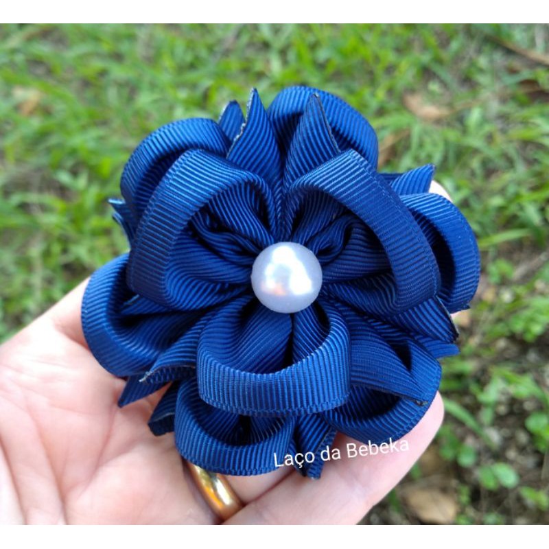 Laço flor azul marinho | Shopee Brasil